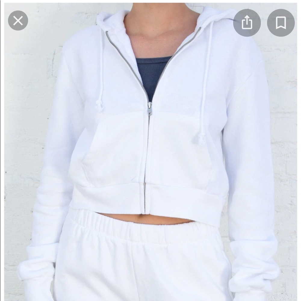Brandy Melville White Crystal Hoodie